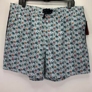Original Penguin Mens Elasticated Waist Maraca Palm Tree Swim Trunks Gray XL